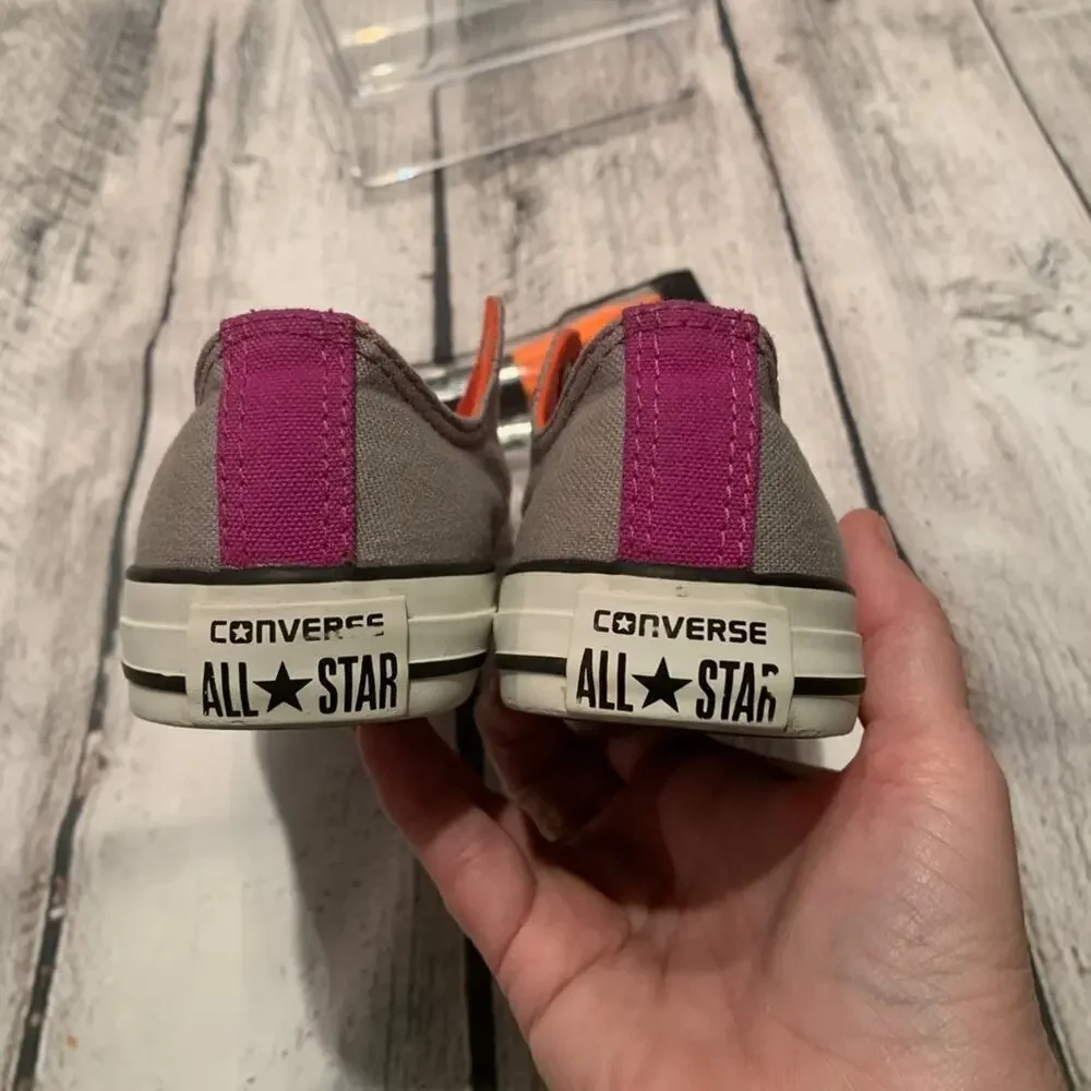 CONVERSE Girl's All Star Grey Double Tongue Sneakers / Size: 2 Junior